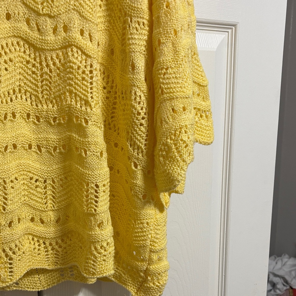 POL Yellow Open-Weave V-Neck Sweater BRAND NEW - Picture 15 of 15